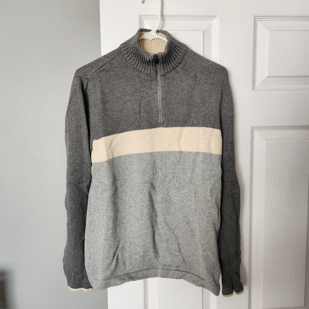 Eddie Bauer 100% Cotton 1/4 Zip Sweater, Medium, Grandpa Gorpcore Outdoors